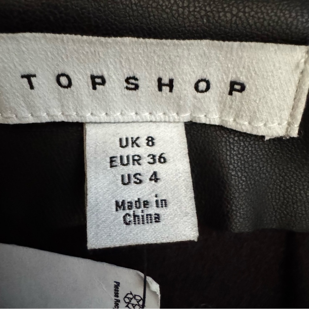 NWT Topshop Curve Ruched Faux Leather Maxi Slit Skirt - Picture 9 of 9
